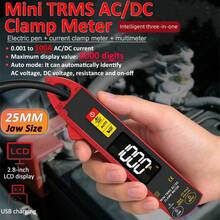 UX1 數位式夾鉗表 6000 階 100A 自動電流表 LCD 螢幕迷你 TRMS 萬用表 可充電式汽車電流電壓表 - 紅色 - 查看 3