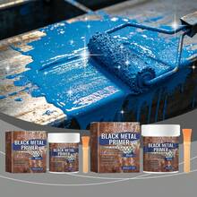 Multi-Purpose Blue Metal Rust Converter Primer, Durable Outdoor Protective Coating, Water-Based Smooth Primer With Applicator Brush, DIY Metal Renovation Rust Inhibitor Paint 100g/200g - Blue Metallic Base Coat - View 9
