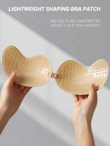 Invisible Push-Up Sticky Bra: Reusable Adhesive Backless Strapless Bra. Strong Hold Deep Plunge For Wedding, Low Cut & Party Dresses. - Apricot - View 2