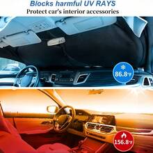 Car Windshield Sunshade, UV Protection, Protects Your Car From Sun Damage & Overheating, Fits Most Cars & SUVs, Summer Essential - A - View 8