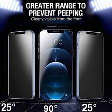 5pcs Matte Anti-Spy Screen Protector, Compatible With Phone Cases, 9H Ceramic Matte Anti-Peeping Screen Protector, Compatible With Iphone 17 Pro Max/17 Air/16 Pro Max/16E/16 Plus/17/15 Pro Max/14/13/12/11/XR/X/XS/7/8 - Black - View 3