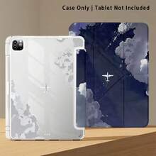飛機與雲朵圖案彩繪效果平板保護殼附支架，相容 Honor 8/9/10/X8/X8A/X9/X8Pro/X9Pro、MatePad SE 11"/MatePad 11"/11.5"、MatePad Pro、Apple 10th/11th Gen 2025 (A16)、Galaxy Tab A7/A9 及其他熱門機型 - 款式14 - 查看 6