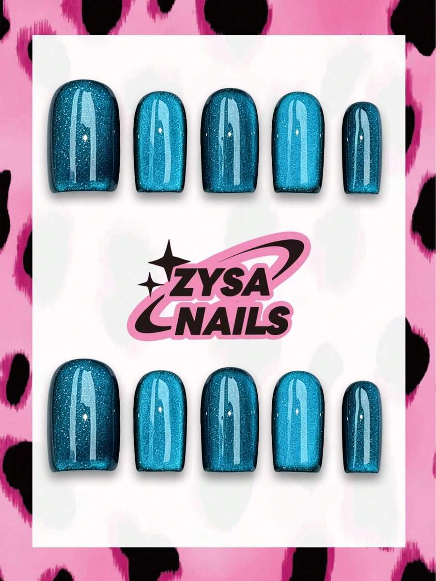 Zysa 10pcs Handmade Nails Press On Nails Short Nails For Summer Vacation Graduation Party - Multicolor - View 1