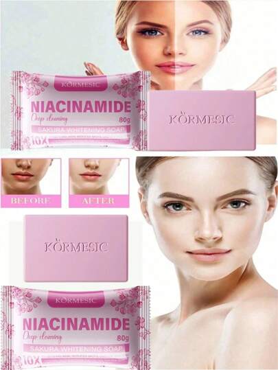 สบู่ไนอะซินาไมด์เข้มข้น 10 เท่า 80 กรัม ช่วยให้ผิวกระจ่างใส ปรับสีผิวให้สม่ำเสมอ ลดจุดด่างดำ ควบคุมความมันลึกและทำความสะอาดผิว เหมาะสำหรับการล้างหน้าและอาบน้ำ เหมาะสำหรับผู้ชายและผู้หญิง