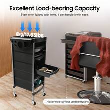 Beauty Salon Trolley Hair Spa Rolling Hairdressing Storage Cart Drawers - A - View 1