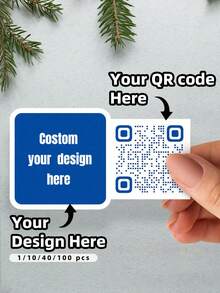 1/10/40/100 Pcs Personalized Labels - Customized Logo And QR Code Stickers, PVC Stickers, Multi-Color Customization, Personalized, Unique Ideal Gift, Social Media Scan QR Code Pattern Logo Text, Suitable For Students, Workers, Pets, Schools, Homes, Offices - Multicolor - View 1