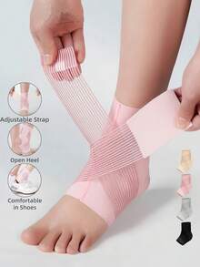 Băng nén cổ chân siêu mỏng kèm đai quấn hỗ trợ cổ chân, đai cố định khớp cổ chân unisex, miếng bảo vệ hỗ trợ gót chân, phù hợp cho bóng rổ, bóng đá, leo núi, đi bộ đường dài, hoạt động ngoài trời, golf, phụ kiện thiết yếu cho phòng gym - Nhiều màu - Xem 2