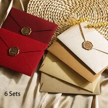 3-Piece Luxury Linen Envelope & Stationery Set With Wax Seal Stamp, Suitable For DIY Gifts, Wedding Invitations And Office Use - 3-piece - View 21