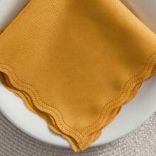 Fabric Napkin Set Of 50 Oxford Laser Finish - 芥末 - 查看 2
