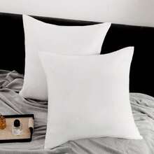 1pc White Decorative Throw Pillow, Modern Style Polyester Fiber Rectangular High Elasticity Pillow Insert, Nap Pillow, Lumbar Support, Portable For Home, Office, Camping - White - View 9