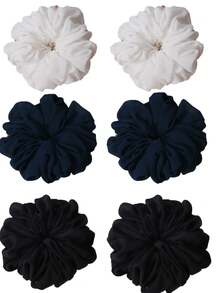 1pc Solid Color Chiffon Muslim Underscarf Lining Headscarf Scrunchies For Abaya Hair Ties - Black - View 29