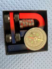 Gift Set Magnetic Toys Including [Outdoor Compass, U-Shaped, Long Strip, Magnetic Car And Multiple Magnetic Rings] U-Shaped Strip-Shaped Round Magnetic Blocks Toy, Magnetic Physics Science Experiment Supplies, Teaching Magnetic Experiment Set - Red and Blue - View 8