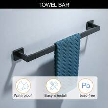 Juego de 5 piezas de accesorios de baño con toallero, soporte de papel higiénico con estante, montado en la pared, de oro cepillado, acero inoxidable, juego de accesorios de baño - él - Ver 2