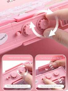 1pc Cute Cartoon Large Capacity Fabric Pencil Case, Multi-Layer Transparent Window Storage Bag With Pendant, Portable Handheld Zipper Stationery Organizer - Pencil Case - View 3