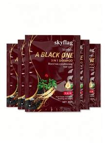 10 botellas de champú colorante instantáneo con extracto de arroz. Este champú contiene jengibre natural, extracto de ginseng, extracto de aloe vera y he shou wu (Polygonum multiflorum), que cubren eficazmente las canas. Ideal como regalo para madres. - Marrón - Ver 14