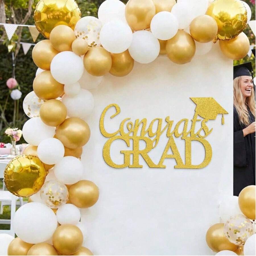 1 pieza Pegatina de letra acrílica plana 2D, Pancarta de celebración de graduación, Decoración de fotos para fiesta de graduación - 1 - Ver 1