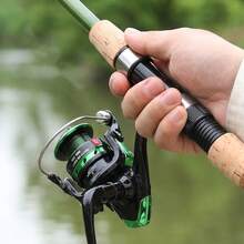 KecchKrezing 1 Set Telescopic Fishing Rod Complete Kit, Includes Ceramic Guides, Spinning Reel, Fishing Line, Mixed Lures, Tackle Box And Portable Storage Bag, Suitable For Outdoor Beginner Fishing - Green - View 6