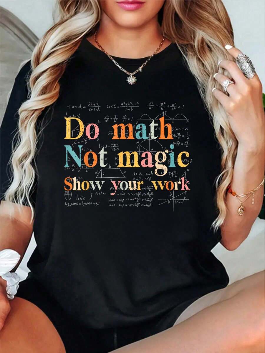 100% Cotton Math Is Tough But So Are You Back To School Math Teacher T-Shirt - Black 8 - View 1
