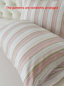 1pc 100% Polyester, Textured Crinkled, Embossed Pattern, Super Soft Fabric Print, Envelope Pillowcase, No Insert, Suitable For Bedroom, Hotel, Dorm - Multicolor - View 5