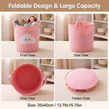 Foldable Laundry Basket 40L, Large Capacity Felt Laundry Hamper With Portable Handles, Multipurpose Storage Organizer For Clothes & Toys In Bedroom, Bathroom, Laundry Room - Multicolor - View 6