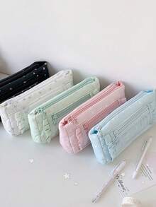 1件女孩高顏值糖果色五角星布料筆袋 學生蕾絲文具收納袋 文具盒 開學季 入學首日 - 彩色 - 查看 9