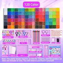 48/72/96/120 Colors Pearl Bead Set 2.6mm Mini Fused Beads Craft Tool Kit, Multiple Tools Suitable For Beginners Adults Relaxation Art Projects, Handmade Decorations Indoor Decor Fused Bead Materials - Perler Bead Set - View 11