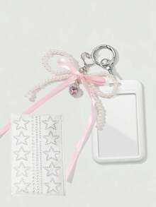 Y2K Card Holder Pendant, Free DIY Stickers, Cute Portable Card Holder With Pearl Bow Pendant, Rhinestone Decorated ID Card Holder, Card Holder Bag Keychain, Credit Card Holder, Multi-Functional Cartoon ID Holder, Suitable For School/Work/Office/Daily Use, Unique Birthday Gift, Teacher Gift, Party Gift, Vacation Gift, Back To School Gift - Multicolor - View 16