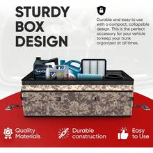 FORTEM Car And SUV Trunk Organizer - Car Storage Organizer - Large Foldable Box With 2 Compartments - Non-Slip Base - Adjustable Straps - Removable Lid (Black) - 沙漠迷彩 - 查看 8