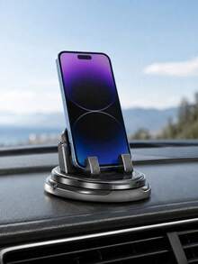 Universal Car Phone Holder With Hidden Parking Sign, 360° Rotating Anti-Slip Center Console Navigation Mount, Suitable For SUV, Truck And Sedan, Car Phone Holder - A - View 2