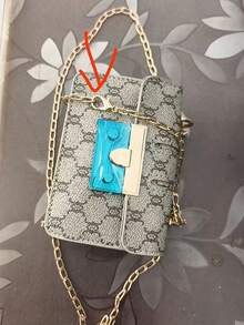 经典翻盖与金色五金锁扣新款女包时尚小包复古花卉链条斜挎单肩包（适合女性装饰包复古百搭） - 卡其色 - 查看 10