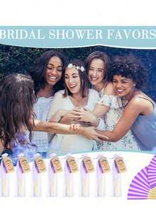 3/9/15/30pcs Elegant Purple Folding Fans With Thank You Tags And Gift Bags, Bamboo Hand Fans For Bride, Bachelorette Party, Wedding, Bridal Shower, Bridesmaid, Photo Props, Bridesmaid Gifts And Wedding Decor - Purple - View 1