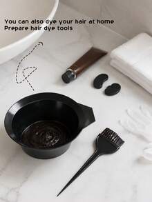 2/1pc Hair Dye Set - Hair Dye Brush And Bowl, Leak-Proof, Easy To Clean, Travel Essential, Salon Use, Back To School - Black - View 5