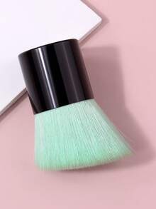 1pc Professional Flat Head Makeup Brush, Blush Brush, Foundation Brush, Loose Powder Brush, Synthetic Hair Super Soft Makeup Setting Brush, Kabuki Powder Brush, Home & Travel Portable - Black - View 3
