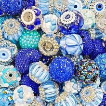 10 Random Resin Crystal Waterdrop Separator Beads, Loose For Pendants, Necklaces, Bracelets, Earrings, Jewelry Making & Pen DIY, With Elegant Bag - 藍色 - 查看 9