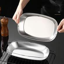 Stainless Steel Steamer Tray With Handles – Multi-Function Rectangular Fish Plate For Steaming, Grilling & Roasting, Heat-Resistant Oven & Dishwasher  Cookware For Home Kitchen - View 7