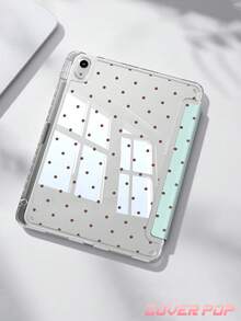 可愛淺綠色背景棕色波點平板保護殼，相容 iPad 9.7/10.2/10.5/10.9/12.9/Pro 11、第 10 代，相容 Galaxy Tab S6 Lite 10.4 吋，相容 Kindle Paperwhite 第 12 代 2024、Kindle（第 11 代 - 2024 型號），柔軟防摔，智慧支架/自動喚醒/睡眠，Y 型折疊平板保護套，支援多種觀看角度 - 彩色 - 查看 3