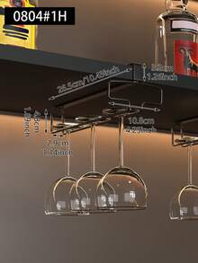 1pc Hanging No-Drill Cup Rack, Practical Cup Holder For Home Restaurant, Glass Goblet Rack With Tray, Suitable For Countertop, Cabinet Cup Rack, Wine Glass Rack, Large Capacity Cup Rack, Home Decor Gift - Multicolor - View 10