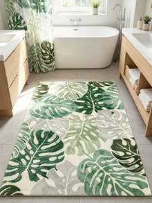 1pc Modern Nordic Tropical Rainforest Monstera Plant Art Carpet, Personalized Aesthetic Style Decorative Rug, Large Rectangular Non-Slip Carpet For Living Room, Bedroom, Sofa Side, Ins Style Space Aesthetic Atmosphere Blanket, Dopamine Modern Natural Wood Style Healing Soft Decor Accent, Large Area Carpet, Floor Mat, Home Decor, Area Rug, Casual Blanket, Bedside Rug, Bedroom Carpet, Washable Carpet - Multicolor - View 5