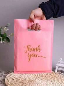 50pcs Pink Mailing Bags, Pink Parcel Bags With Handles And Thank You Text, Self-Sealing Waterproof Envelopes Shipping Bags, Suitable For Various Mailing And Packaging - One Size - View 5