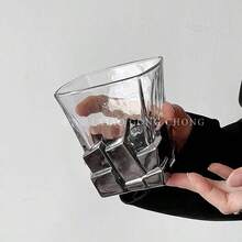 Space Silver Ice Glass Cup, Artistic Glass Cup, Creative Luxury Glass Cup, Unique Design Cup, Coffee Beverage Glass Cup, Party Gift - Multicolor - View 11