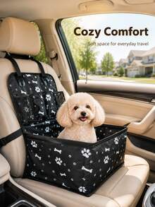 Waterproof Breathable Pet Car Seat, Portable Foldable In-Car Dog Ty Basket For Small Medium Pets, Universal Car Seat Cover With Breathable Mesh, Non-Slip Bottom & Seat Belt Anchor For  Pet Riding - One Size Fits All - View 4