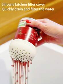 1pc Silicone Can Strainer, Silicone Food Strainer, Silicone Can Filter, Multi-Functional Mini Strainer, Food Mesh Strainer, Multi-Functional Strainer, Mini Kitchen Strainer, Portable Silicone Strainer, Home Kitchen Accessory, Strainer Can Also Be Used For Tea, Making Drinks And Sink Filter, Suitable For Kitchen And Party Venues, Halloween Decoration, Suitable As Gift For Friends, Family, Mother, Birthday Gift, Christmas Gift, Halloween Gift - Multicolor - View 4