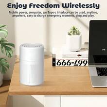 1pc Desktop Small Air Purifier For Home & Office, 3-Stage HEPA Filtration Ultra Quiet Air Cleaner, Captures Pet Hair Smoke Pollen Dust Odor Elimination For Smokers & Allergy Sufferers - White - View 5