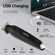 1pc Men's Electric Hair Clipper Portable Oil Hair Carving Clipper Hair Trimmer USB Rechargeable Salon Edge Trimmer - View 5