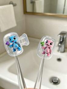 Cute Turtle Pattern Portable Toothbrush Cover, Transparent Travel Toothbrush Storage Box, Toothbrush Head Protective Clip, Toothbrush Storage Clip, Toothbrush Dust-Proof Protective Sleeve, Portable Design Convenient To Carry, Dust-Proof Cover, Suitable As Gift For Couples, Friends, Family, Teachers, Travel Enthusiasts, Essential For Home, Dorm, Vacation, Suitable For Birthday, Back To School, Wedding, Mother's Day, Easter And Other Occasions, Spring And Summer Essential - Multicolor - View 5