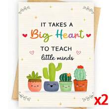 1pc Teacher Appreciation Card With Envelope, Fun Teacher Thank You Card, Suitable As Gift For Teachers On Teacher's Day, Graduation Ceremony, Back To School Or End Of School Year - A - View 8