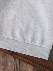 Tween Girl Number Pattern Warm Sweatshirt - Grey - View 4