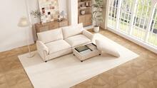 Modular Cloud Sectional Sofa, Beige 3 Seat With Storage Footstool - 米色三座 - 查看 11