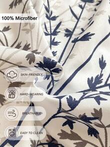 1pc Leaf Flower Print Bed Sheet, Bedding, Fitted Sheet, Mattress Cover, Soft And Comfortable Bedding For Bedroom Mattress Protector Fitted Bed Sheet Only, Machine Washable - Multicolor - View 6