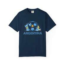 Argentina Soccer Ball Floral Print T-Shirt |   Football Tee - Black - View 9